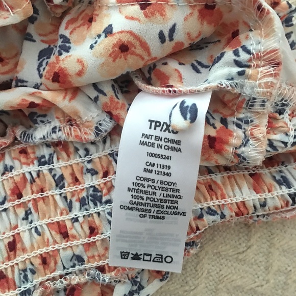 Dynamite orange and white dainty floral crop top XS - Picture 12 of 12